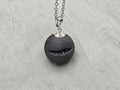 Black Geode Druzy Necklace, Gray Agate Quartz, Diamond Crystal Gemstone, Gift for Girlfriend or Wife, Stainless Steel