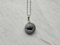 Silver Necklace Geode Necklace Druzy Necklace Gray Agate Diamond Crystal Gemstone Quartz Gift for Women Girlfriend Wife 18 Stainless Steel