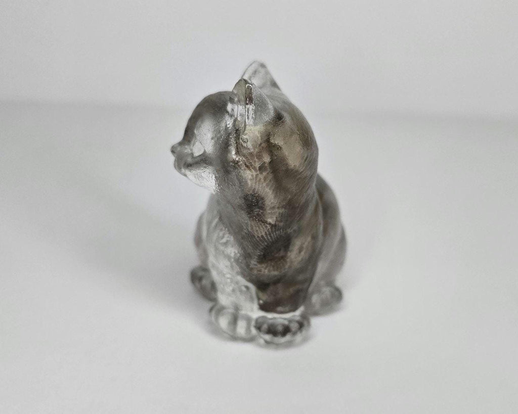 Petoskey Stone Cat Figurine, Crystal Clear Cat Sculpture, Great Lakes Rocks Gift, Gift for Rock Hunter, Gift for Cat Lover