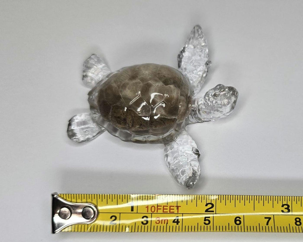 Petoskey Stone Turtle Figurine, Sea Turtle Rock Sculpture, Great Lakes Rocks Gift, Gifts for Rock Hunter, Gift for Turtle Lover