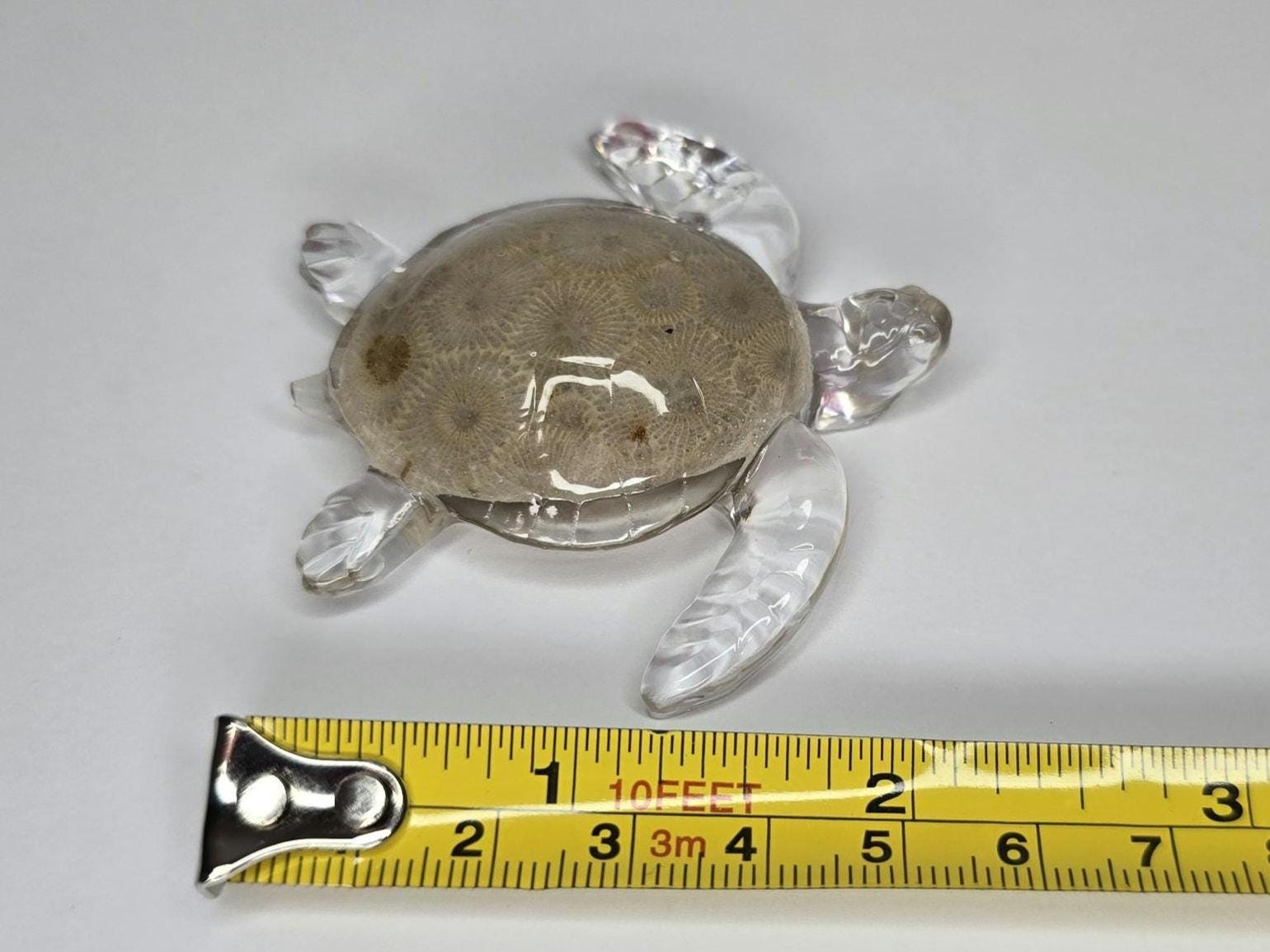 Petoskey Stone Turtle Figurine, Sea Turtle Rock Sculpture, Great Lakes Rocks Gift, Gifts for Rock Hunter, Gift for Turtle Lover