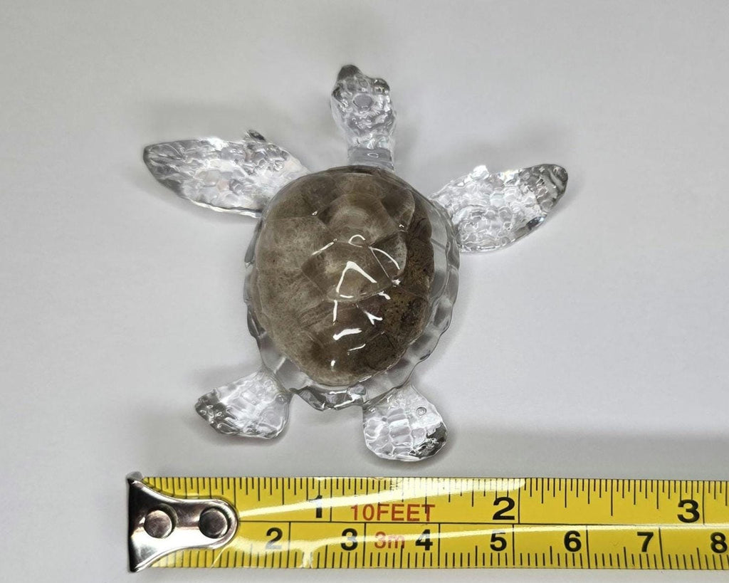 Petoskey Stone Turtle Figurine, Sea Turtle Rock Sculpture, Great Lakes Rocks Gift, Gifts for Rock Hunter, Gift for Turtle Lover