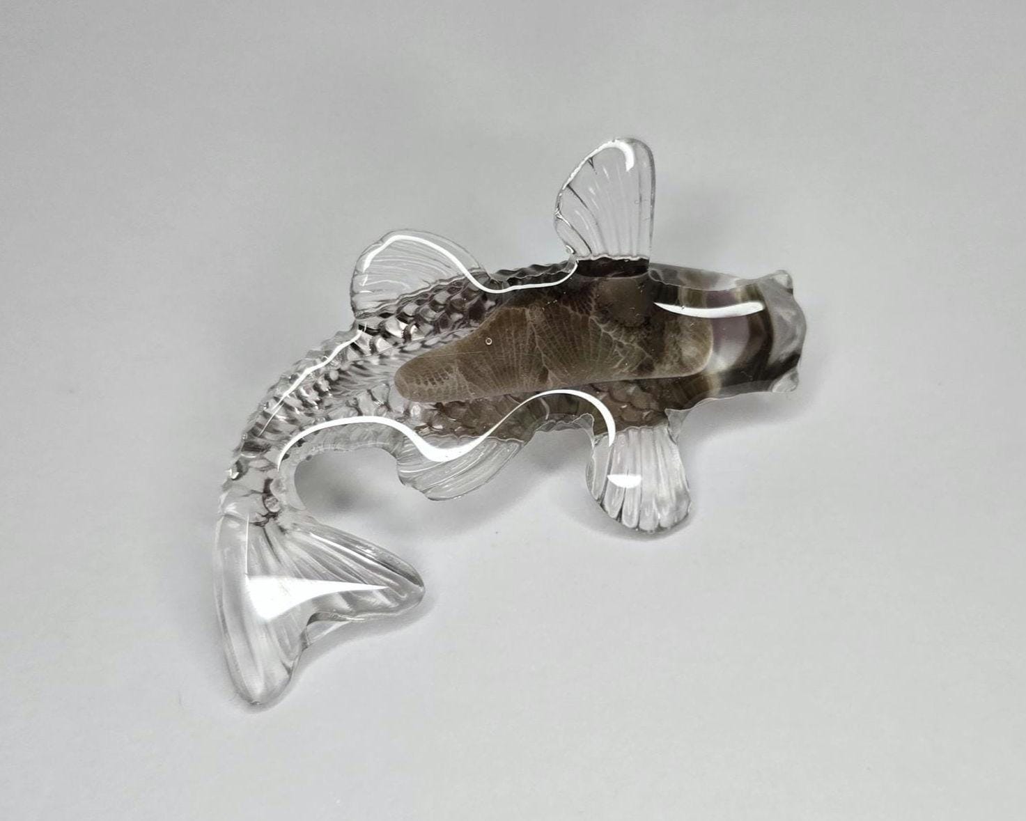 Petoskey Stone Fish Figurine, Stone Fish Sculpture, Great Lakes Rocks Gift, Gift for Rock Hunter, Gift for Fish Lover