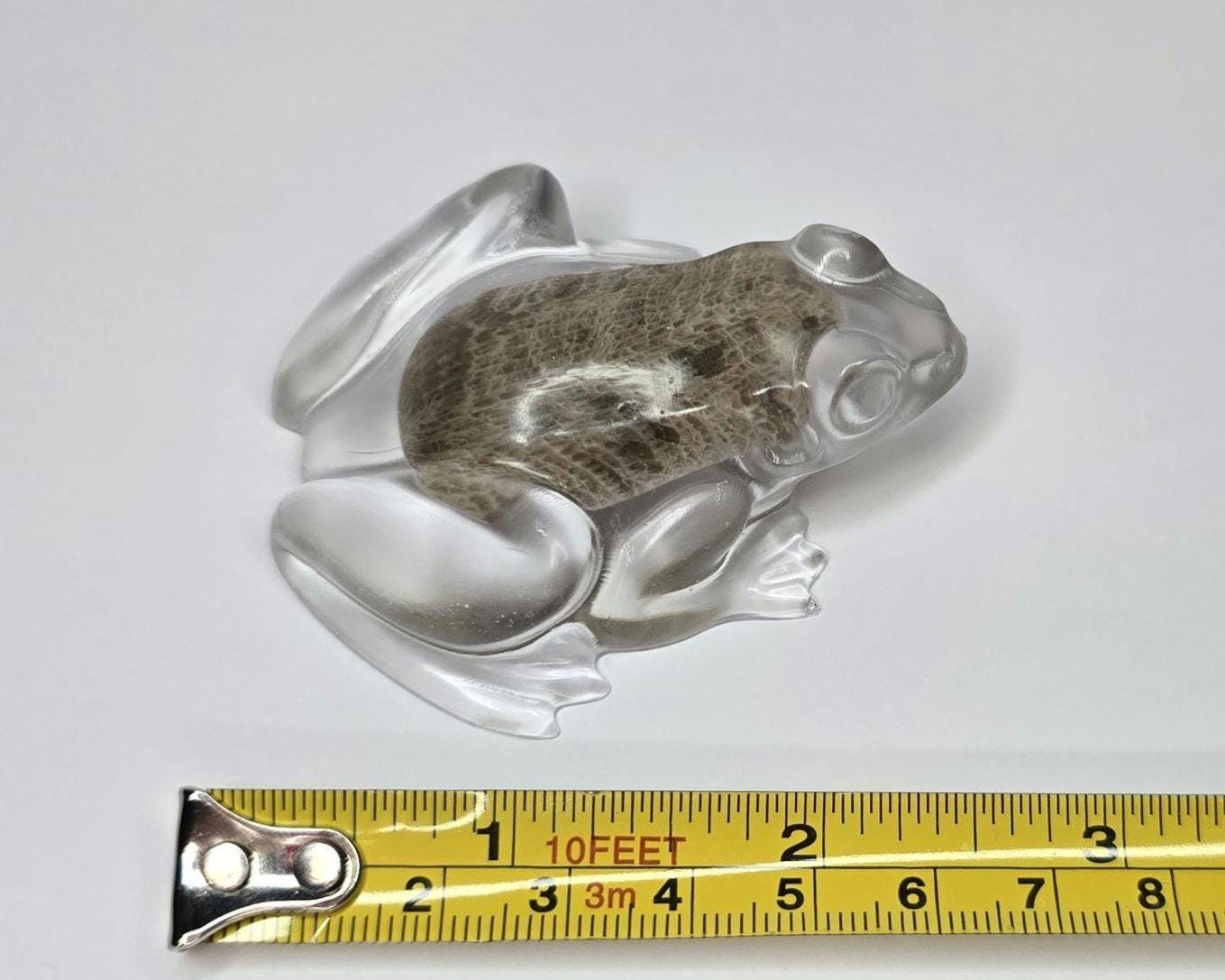 Petoskey Stone Frog Figurine, Resin Frog Sculpture, Great Lakes Rocks Gift, Gift for Rock Hunter, Gift for Frog Lovers