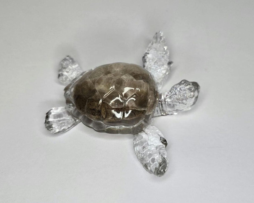 Petoskey Stone Turtle Figurine, Sea Turtle Rock Sculpture, Great Lakes Rocks Gift, Gifts for Rock Hunter, Gift for Turtle Lover