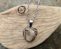 Petoskey Stone Heart Necklace, Rocks from Michigan Great Lakes
