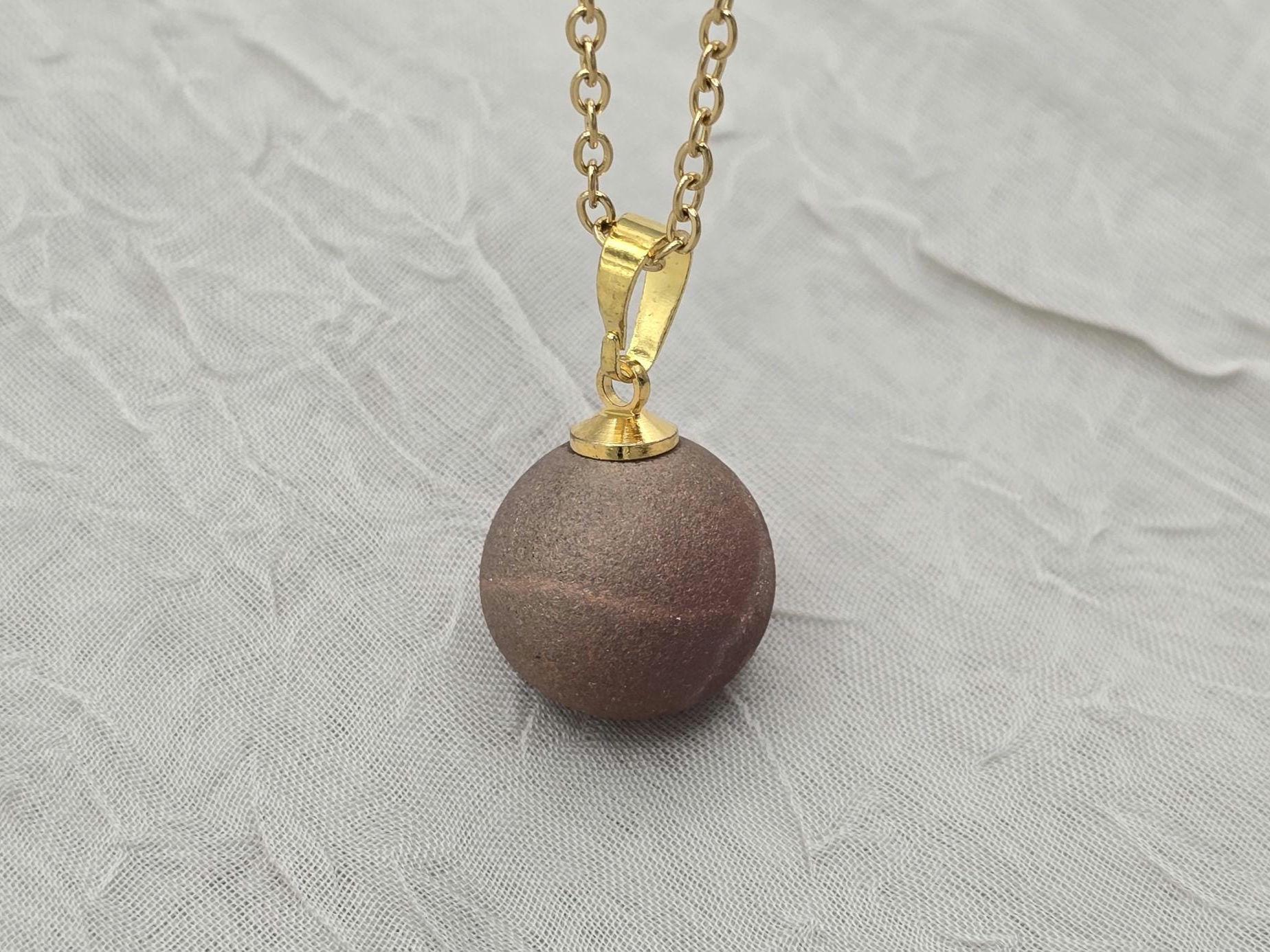Pearl Pink Geode Necklace Druzy Necklace Agate Diamond Crystal Natural Gemstone Quartz Gift for Women Girlfriend Wife Inspiration Matte Tan
