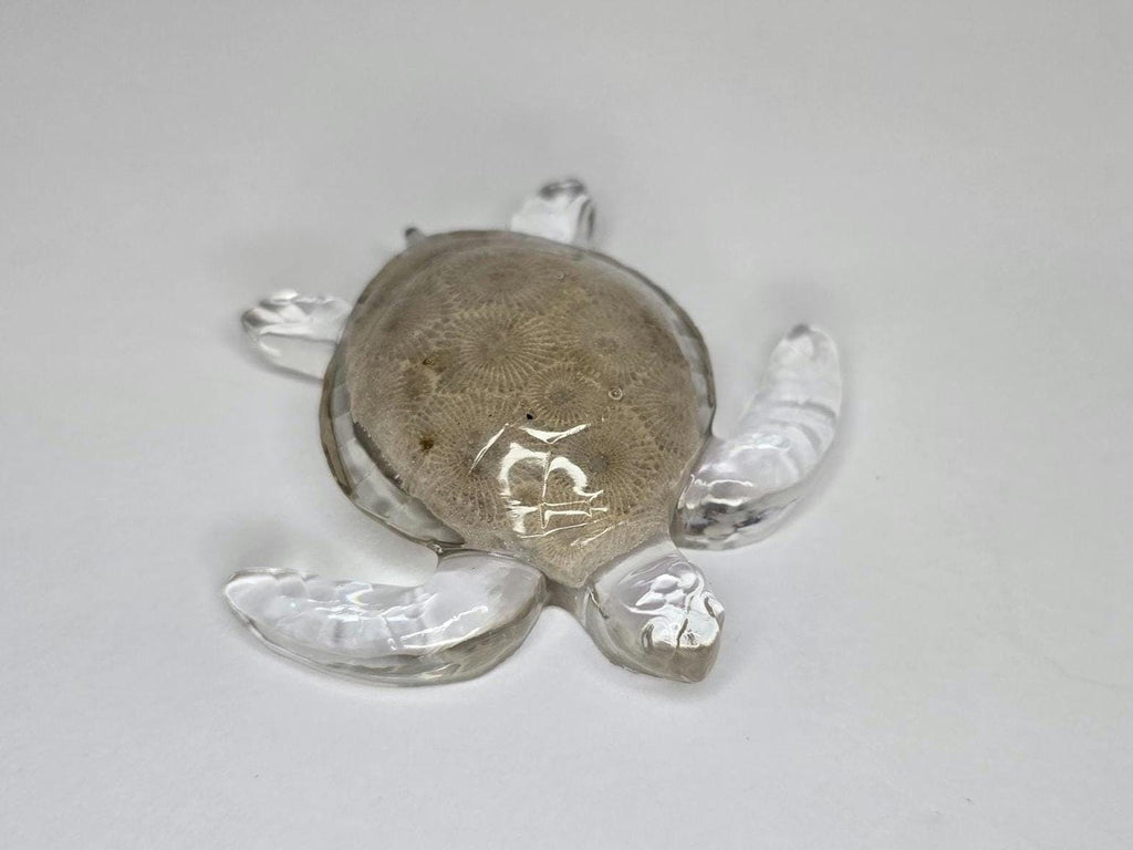 Petoskey Stone Turtle Figurine, Sea Turtle Rock Sculpture, Great Lakes Rocks Gift, Gifts for Rock Hunter, Gift for Turtle Lover