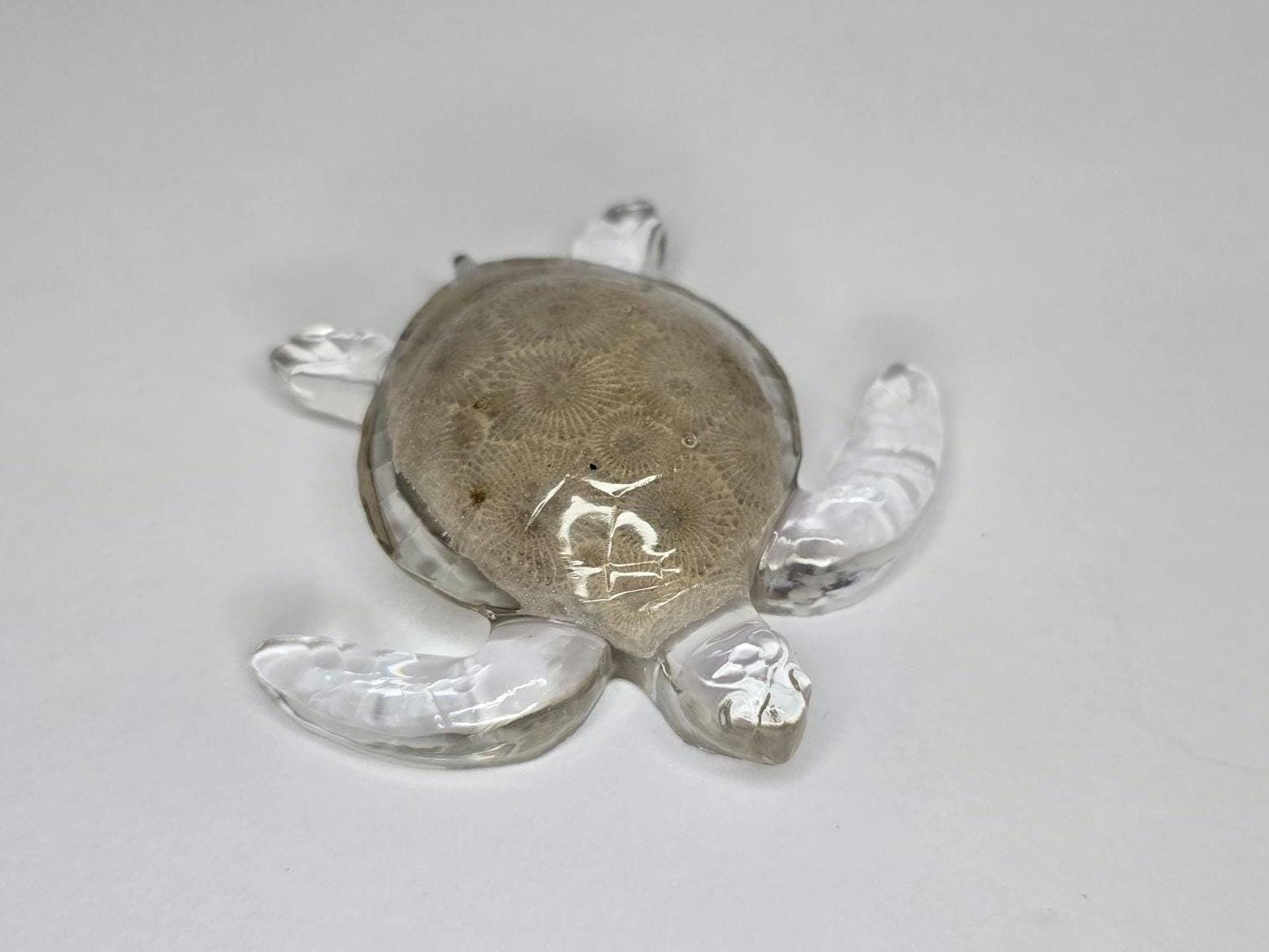 Petoskey Stone Turtle Figurine, Sea Turtle Rock Sculpture, Great Lakes Rocks Gift, Gifts for Rock Hunter, Gift for Turtle Lover