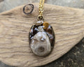 Petoskey Stone Antique Oval Necklace with Collection of Rocks from the Michigan Great Lakes