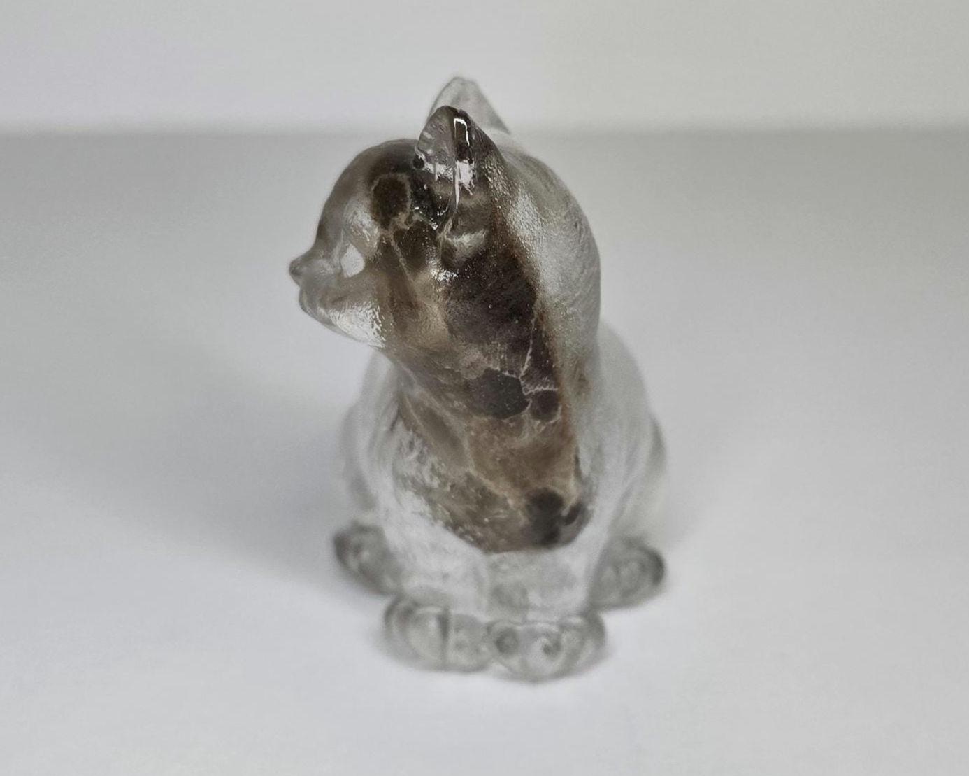 Petoskey Stone Cat Figurine, Crystal Clear Cat Sculpture, Great Lakes Rocks Gift, Gift for Rock Hunter, Gift for Cat Lover