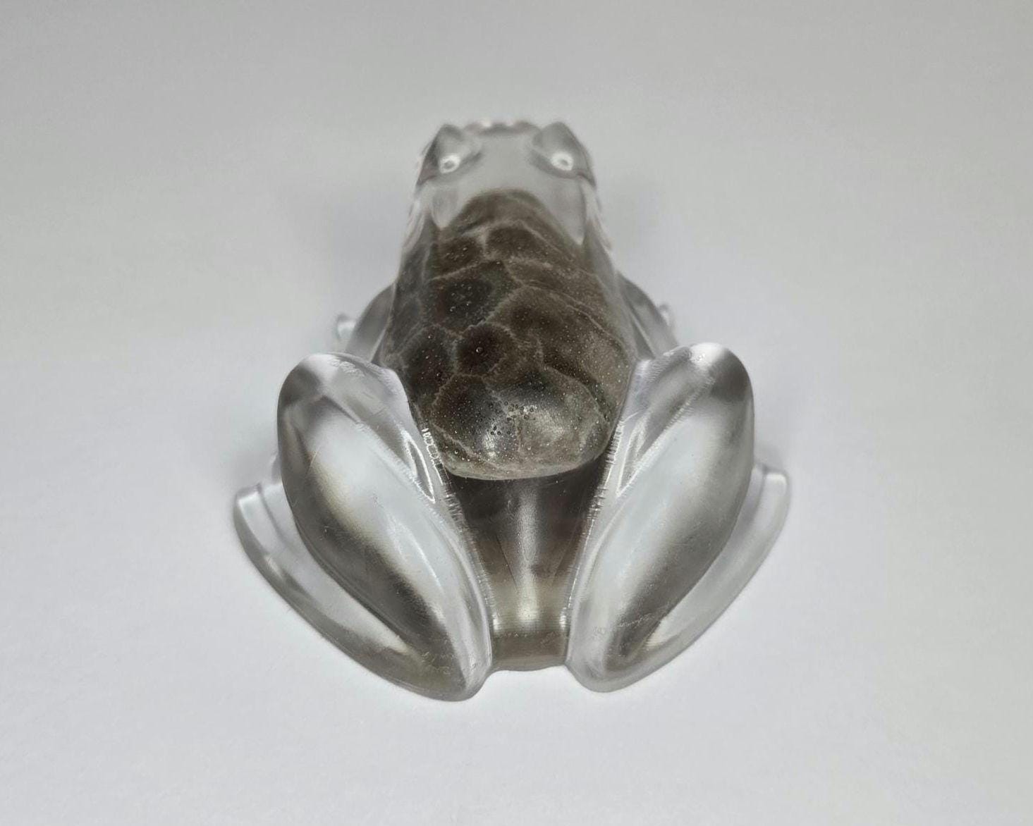 Petoskey Stone Frog Figurine, Resin Frog Sculpture, Great Lakes Rocks Gift, Gift for Rock Hunter, Gift for Frog Lovers