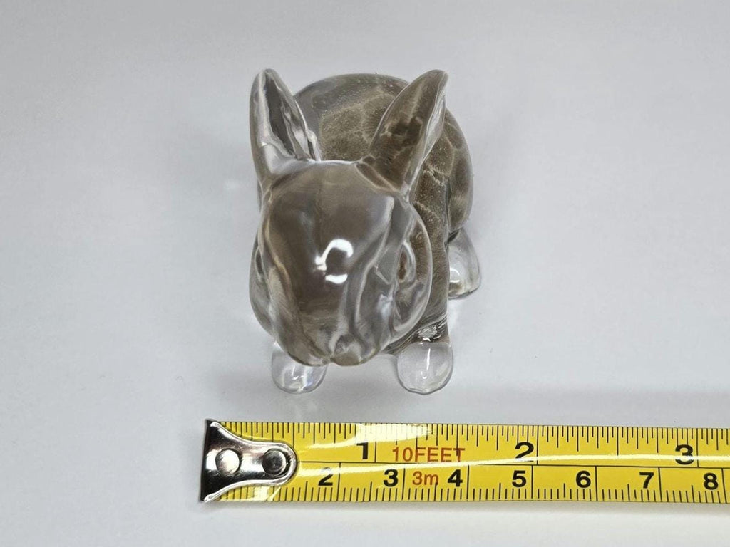 Petoskey Stone Bunny Figurine, Resin Rabbit Sculpture, Great Lakes Rocks Gift, Gift for Rock Hunter, Gift for Bunny Lover