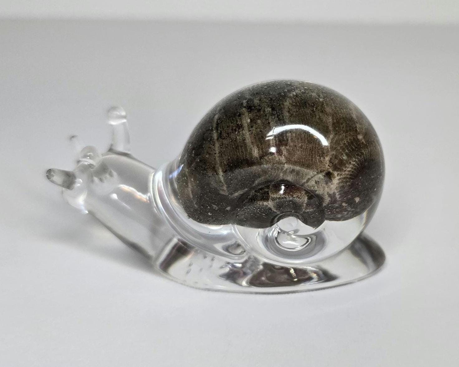 Petoskey Stone Snail Figurine, Resin Snail Sculpture, Great Lakes Rocks Gift, Gift for Rock Hunters, Gift for Anail Lover