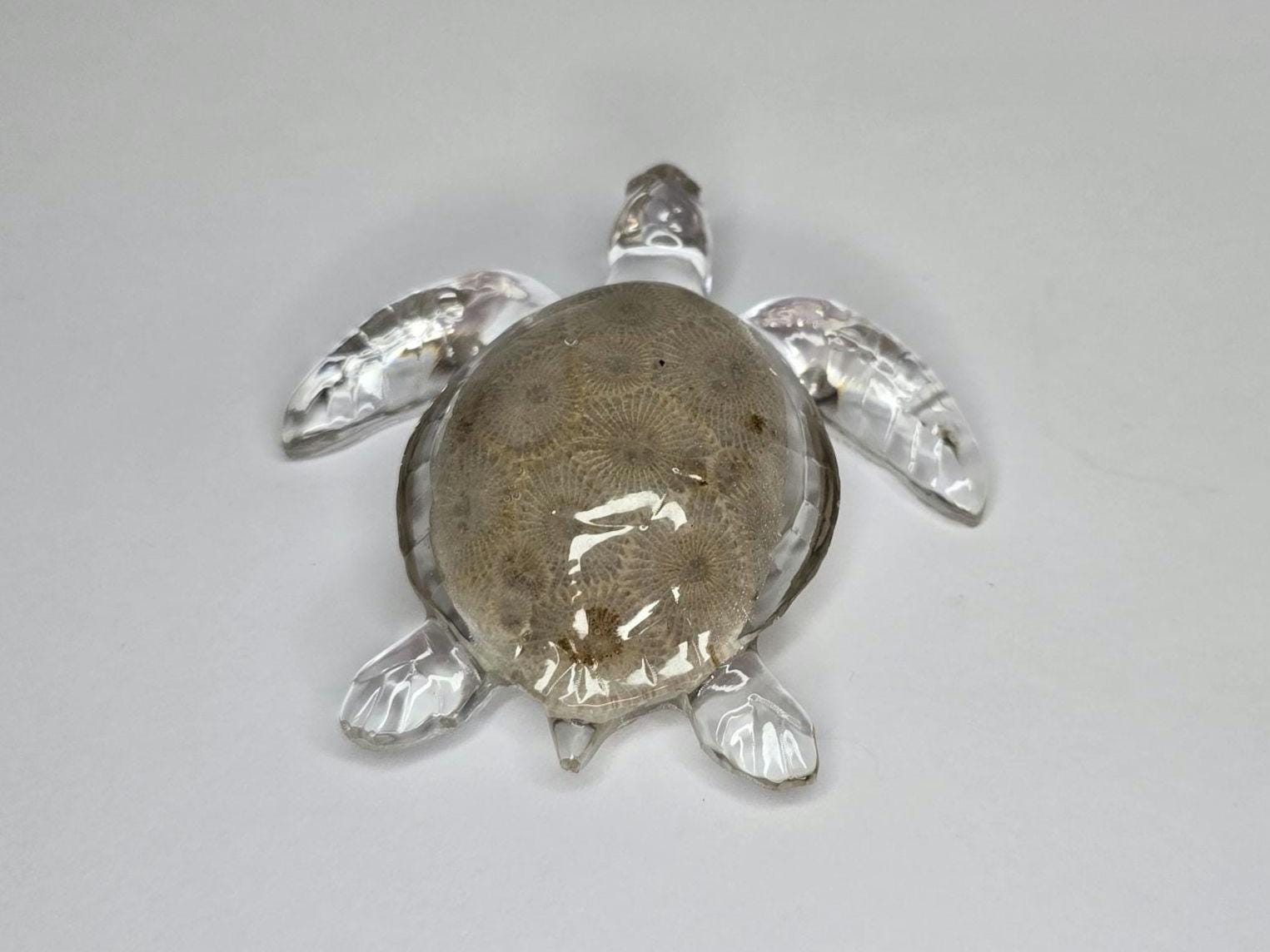 Petoskey Stone Turtle Figurine, Sea Turtle Rock Sculpture, Great Lakes Rocks Gift, Gifts for Rock Hunter, Gift for Turtle Lover