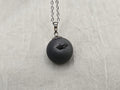 Black Geode Druzy Necklace, Gray Agate Jewelry, Black Diamond Crystal, Gemstone Quartz, Gift for Girlfriend or Wife, 18" Stainless Steel