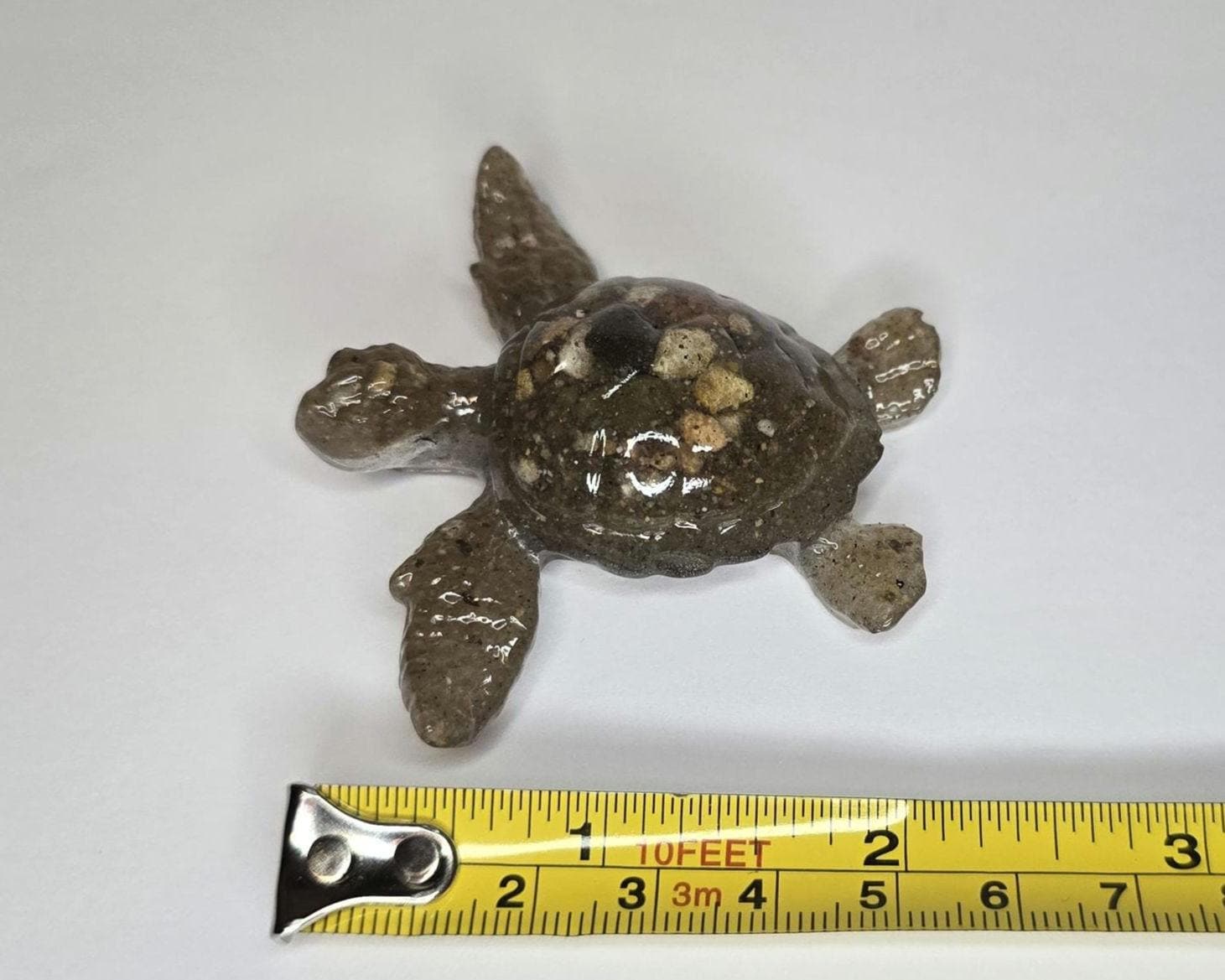 Beach Turtle Figurine, Sea Turtle Rock Sculpture, Great Lakes Rocks Gift, Gifts for Rock Hunter, Gift for Turtle Lover