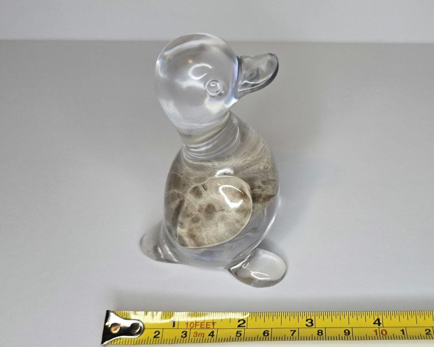 Petoskey Stone Duck Figurine, Resin Duck Figurine, Great Lakes Rocks Gift, Gift for Rock Hunter, Gift for Duck Lover