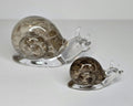 Petoskey Stone Snail Figurines, Resin Snail Sculptures, Great Lakes Rocks Gift, Gift for Mother and Baby, Gift for Snail Lover