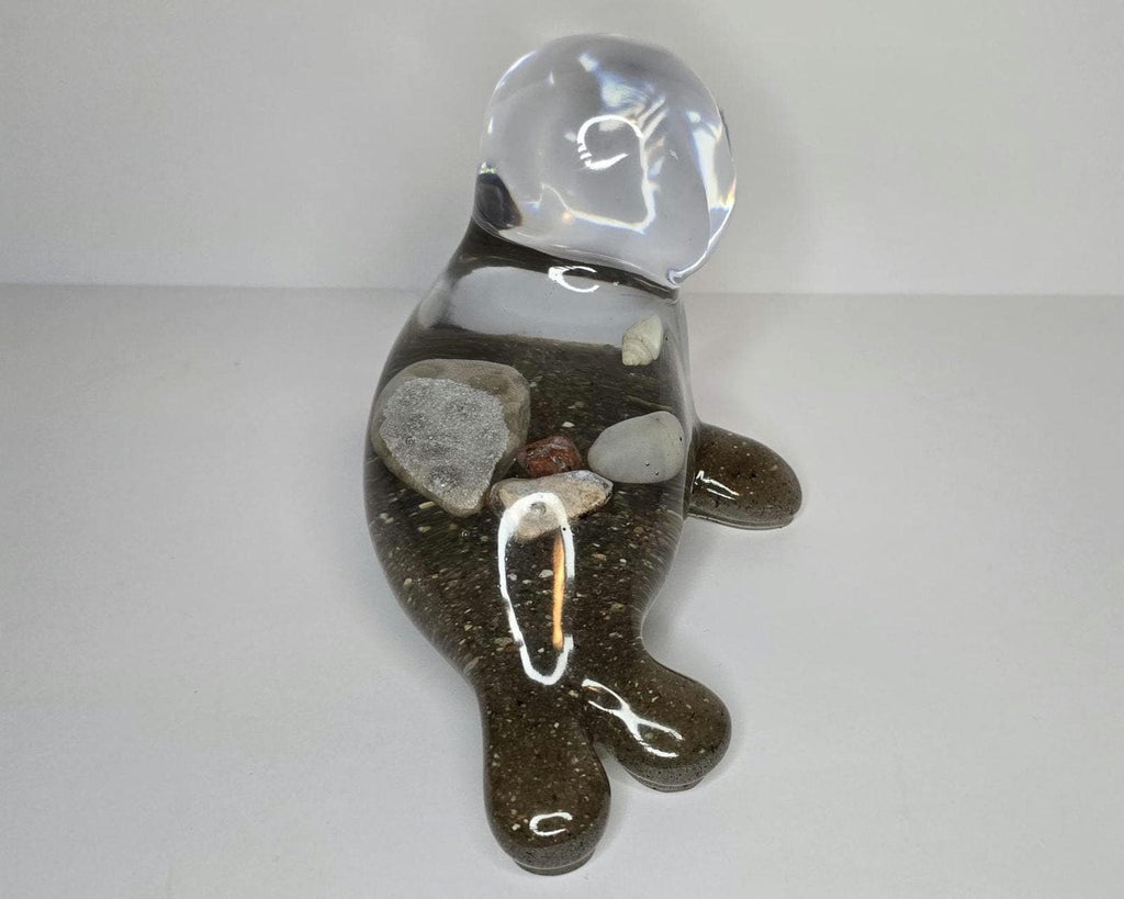 Petoskey Stone Seal Figurine, Charlevoix Stone Sculpture, Great Lakes Rocks Gift, Gift for Rock Hunter, Gift for Seal Lover