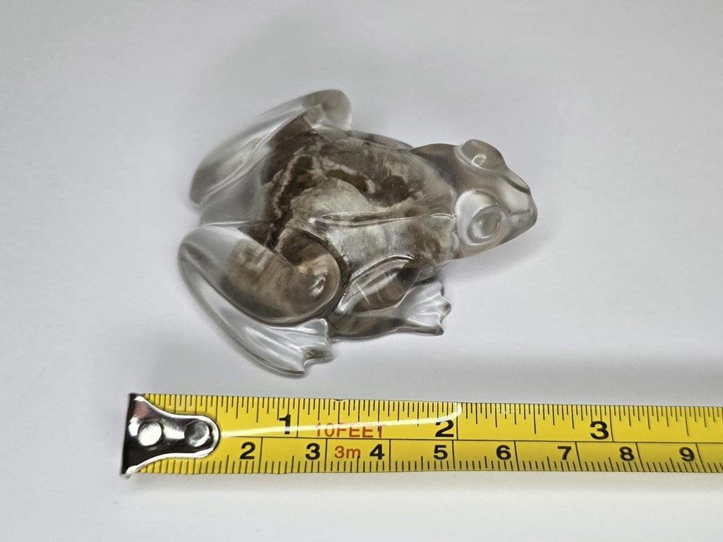 Petoskey Stone Frog Figurine, Resin Frog Sculpture, Great Lakes Rocks Gift, Gift for Rock Hunter, Gift for Frog Lovers