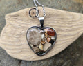 Petoskey Stone Heart Necklace, Rocks from Lake Michigan & Lake Superior