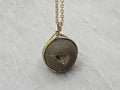 Gold Geode Necklace Druzy Necklace Agate Diamond Crystal Natural Gemstone Quartz Gift for Women Girlfriend Wife Inspiration Matte Rock Stone