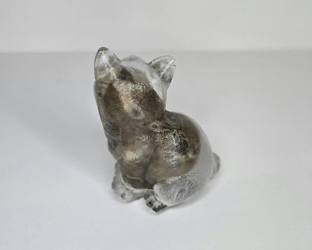 Petoskey Stone Cat Figurine, Crystal Clear Cat Sculpture, Great Lakes Rocks Gift, Gift for Rock Hunter, Gift for Cat Lover