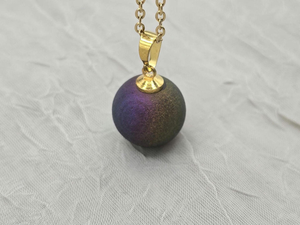 Rainbow Necklace Geode Necklace Druzy Necklace Agate Diamond Crystal Natural Gemstone Quartz Gift for Women Girlfriend Wife Stone 20" Gold