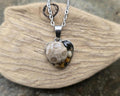 Petoskey Stone Small Heart Necklace with Rocks from Michigan Great Lakes