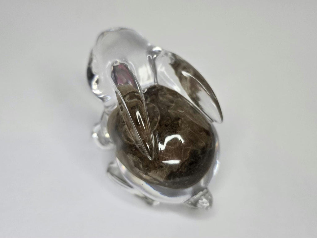 Petoskey Stone Bunny Figurine, Resin Rabbit Sculpture, Great Lakes Rocks Gift, Gift for Rock Hunter, Gift for Bunny Lover