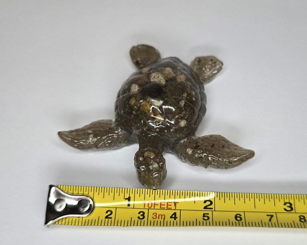 Beach Turtle Figurine, Sea Turtle Rock Sculpture, Great Lakes Rocks Gift, Gifts for Rock Hunter, Gift for Turtle Lover