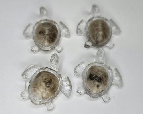 Minin Petoskey Stone Turtle Figurines, Tiny Sea Turtle Rock Sculptures, Great Lakes Rocks Gift, Gifts for Rock Hunter, Gift for Turtle Lover