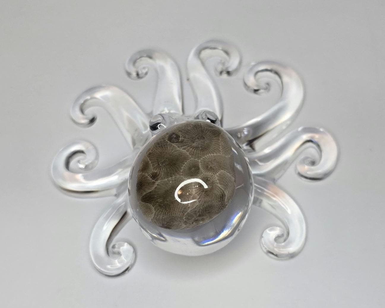 Petoskey Stone Octopus Figurine, Octopus Rock Sculpture, Great Lakes Rocks Gift, Gifts for Rock Hunter, Gift for Octopus Lover