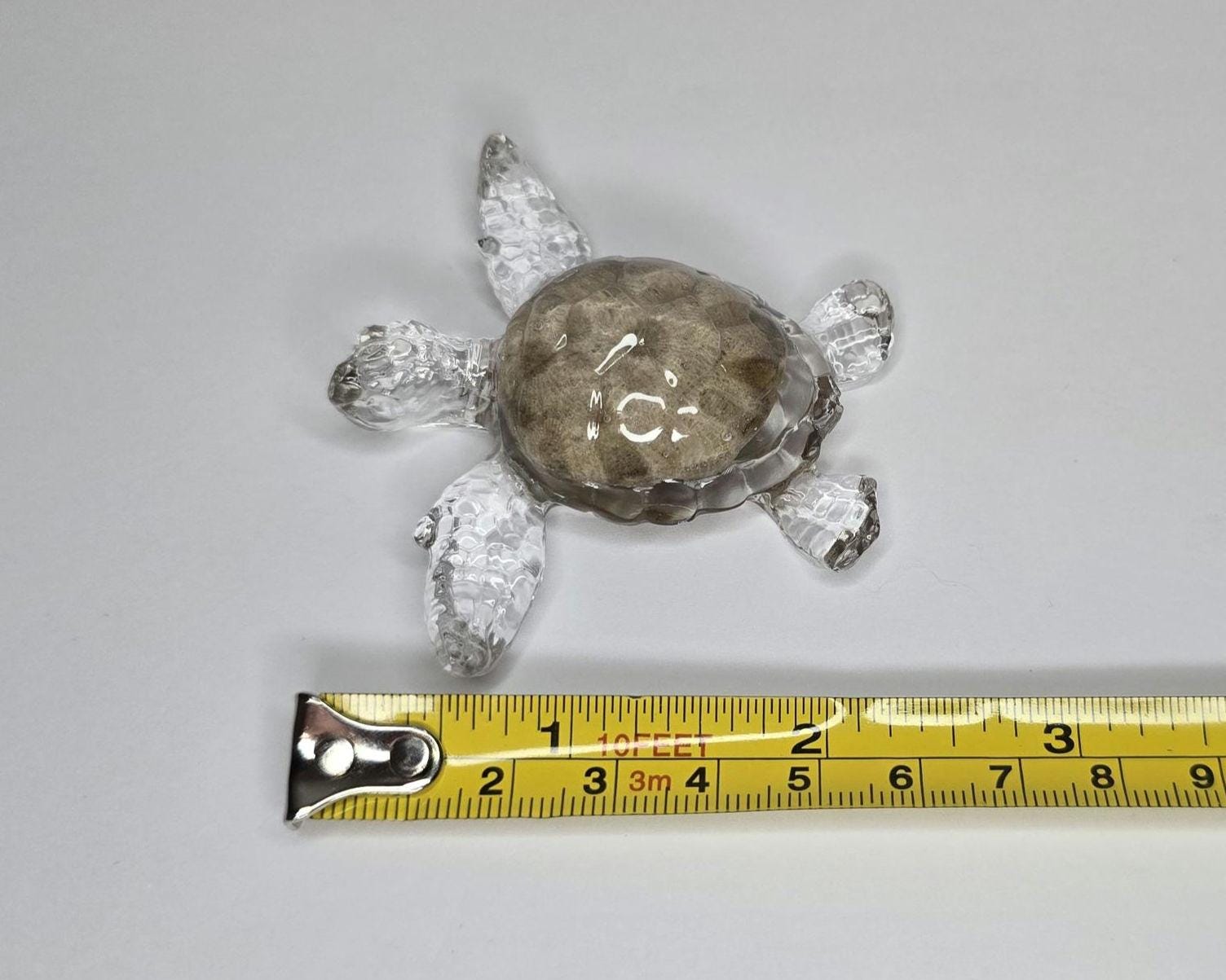 Petoskey Stone Turtle Figurine, Sea Turtle Rock Sculpture, Great Lakes Rocks Gift, Gifts for Rock Hunter, Gift for Turtle Lover