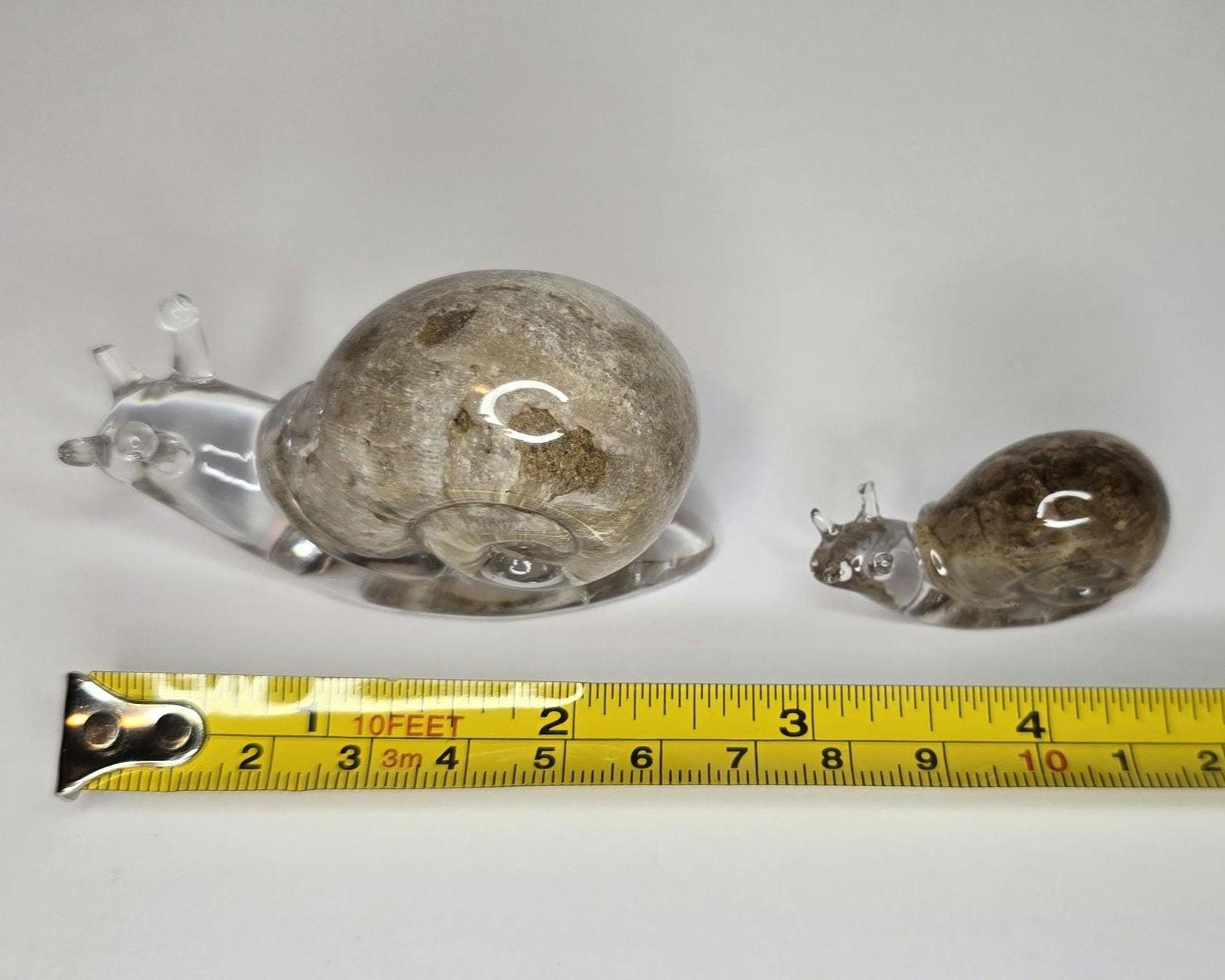 Petoskey Stone Snail Figurines, Resin Snail Sculptures, Great Lakes Rocks Gift, Gift for Mother and Baby, Gift for Snail Lover
