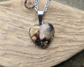 Petoskey Stone Small Heart Fossil Necklace with Rocks from Michigan Great Lakes