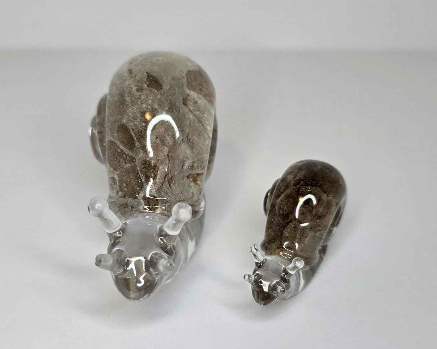 Petoskey Stone Snail Figurines, Resin Snail Sculptures, Great Lakes Rocks Gift, Gift for Mother and Baby, Gift for Snail Lover