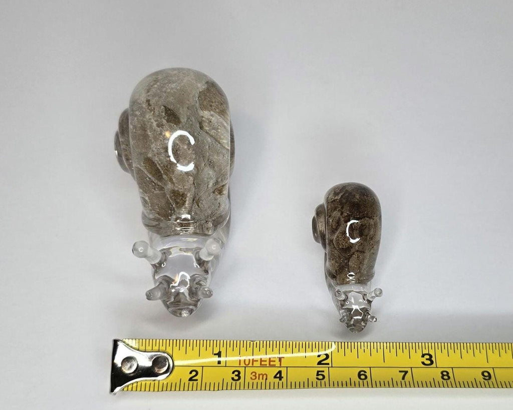 Petoskey Stone Snail Figurines, Resin Snail Sculptures, Great Lakes Rocks Gift, Gift for Mother and Baby, Gift for Snail Lover