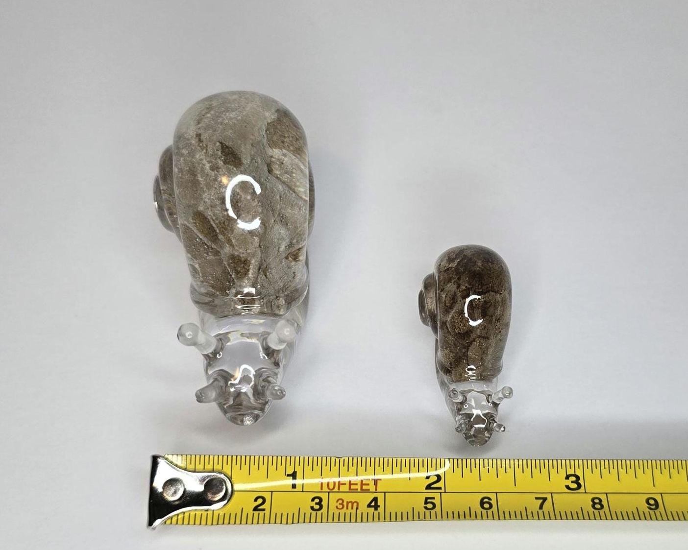 Petoskey Stone Snail Figurines, Resin Snail Sculptures, Great Lakes Rocks Gift, Gift for Mother and Baby, Gift for Snail Lover