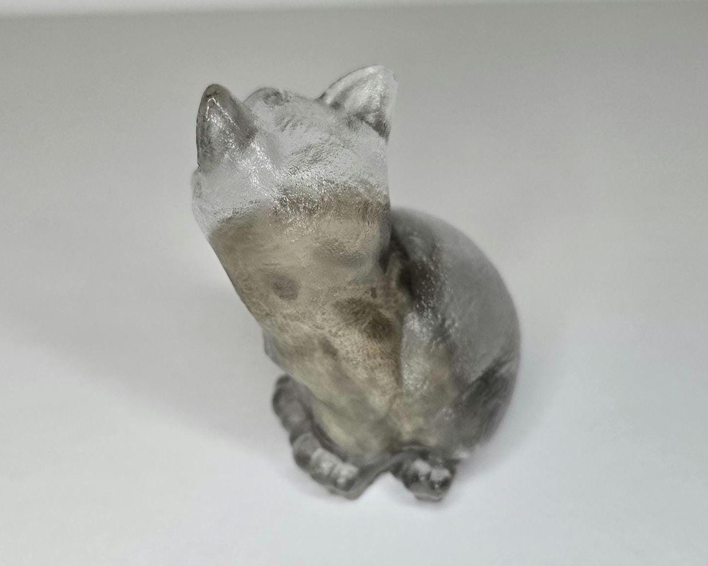 Petoskey Stone Cat Figurine, Crystal Clear Cat Sculpture, Great Lakes Rocks Gift, Gift for Rock Hunter, Gift for Cat Lover