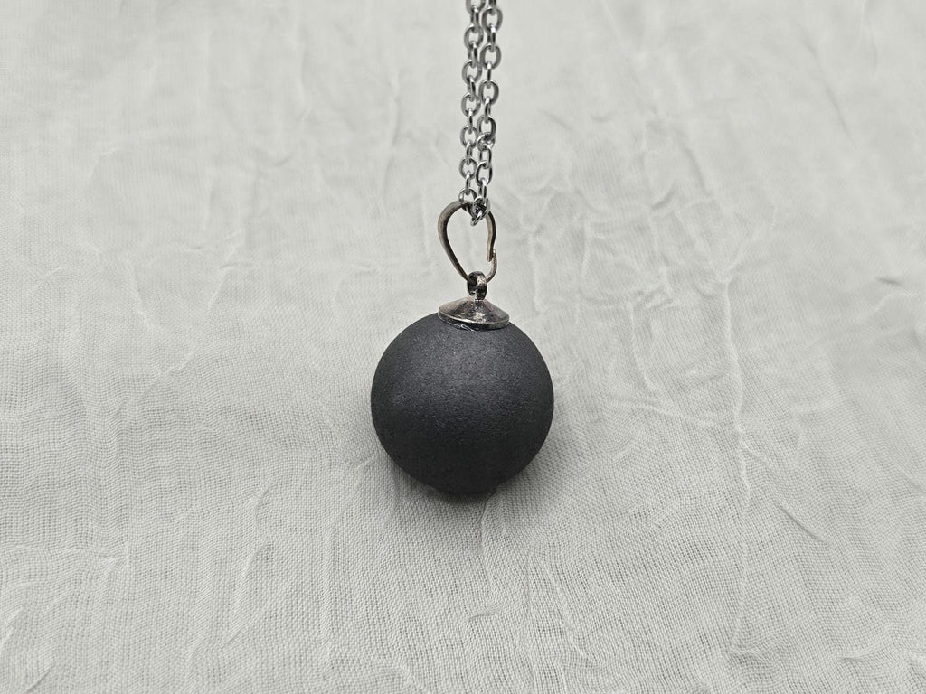 Black Geode Druzy Necklace, Gray Agate Jewelry, Black Diamond Crystal, Gemstone Quartz, Gift for Girlfriend or Wife, 18" Stainless Steel