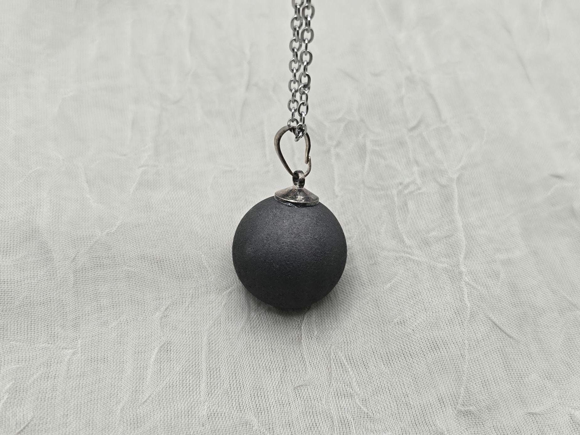 Black Geode Druzy Necklace, Gray Agate Jewelry, Black Diamond Crystal, Gemstone Quartz, Gift for Girlfriend or Wife, 18" Stainless Steel