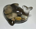 Petoskey Stone Whale Figurine, Charlevoix Stone Sculpture, Great Lakes Rocks Gift, Gift for Rock Hunter, Gift for Whale Lover