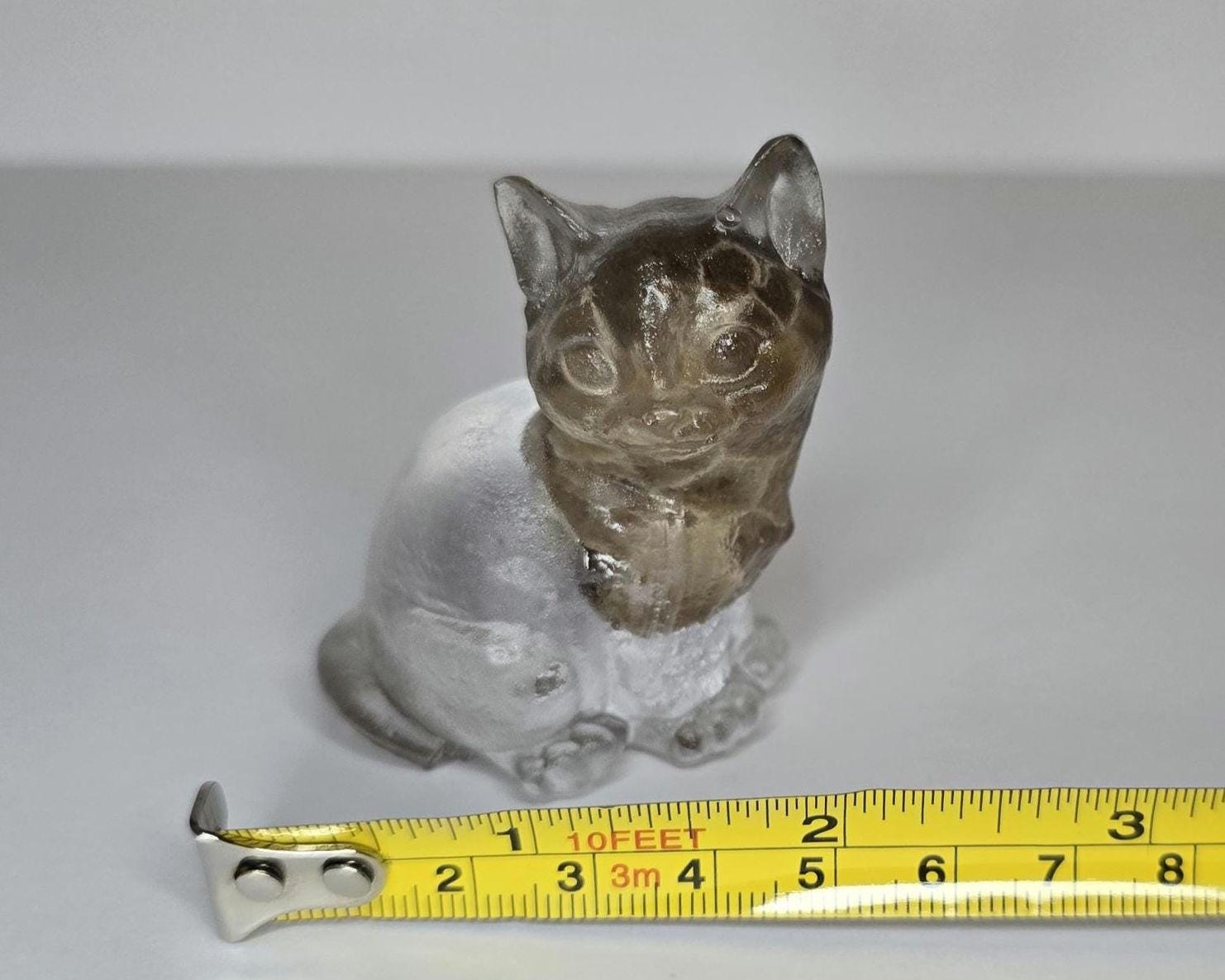 Petoskey Stone Cat Figurine, Crystal Clear Cat Sculpture, Great Lakes Rocks Gift, Gift for Rock Hunter, Gift for Cat Lover