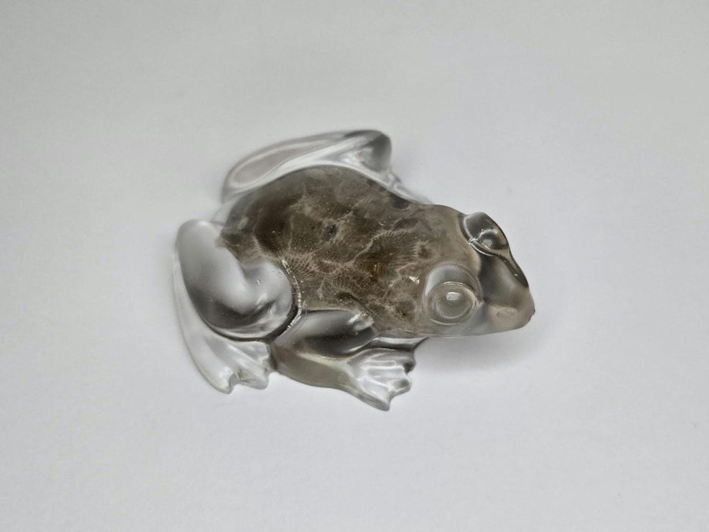 Petoskey Stone Frog Figurine, Resin Frog Sculpture, Great Lakes Rocks Gift, Gift for Rock Hunter, Gift for Frog Lovers
