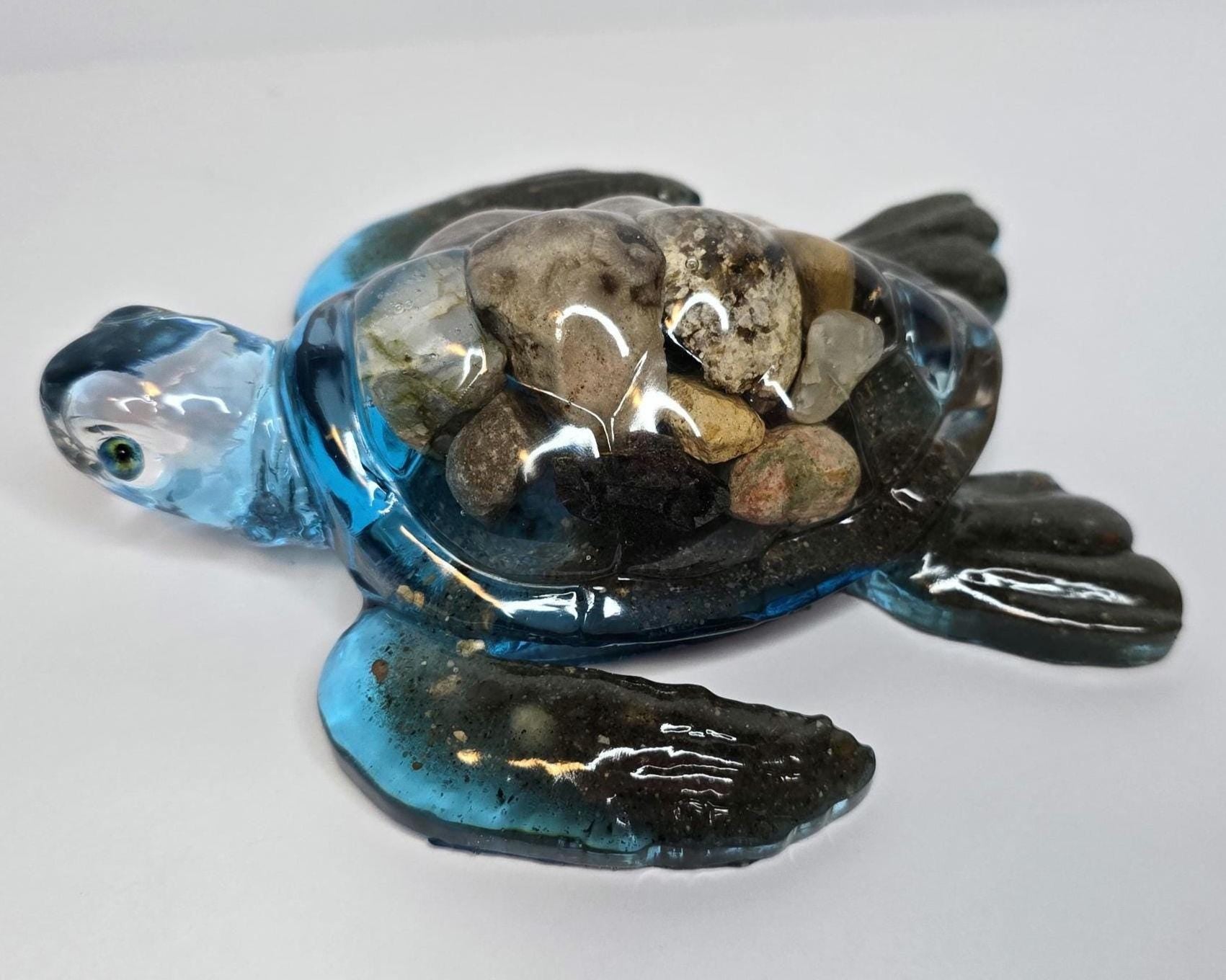 Petoskey Stone Turtle Figurine, Sea Turtle Rock Sculpture, Great Lakes Rocks Gift, Gifts for Rock Hunter, Gift for Turtle Lover