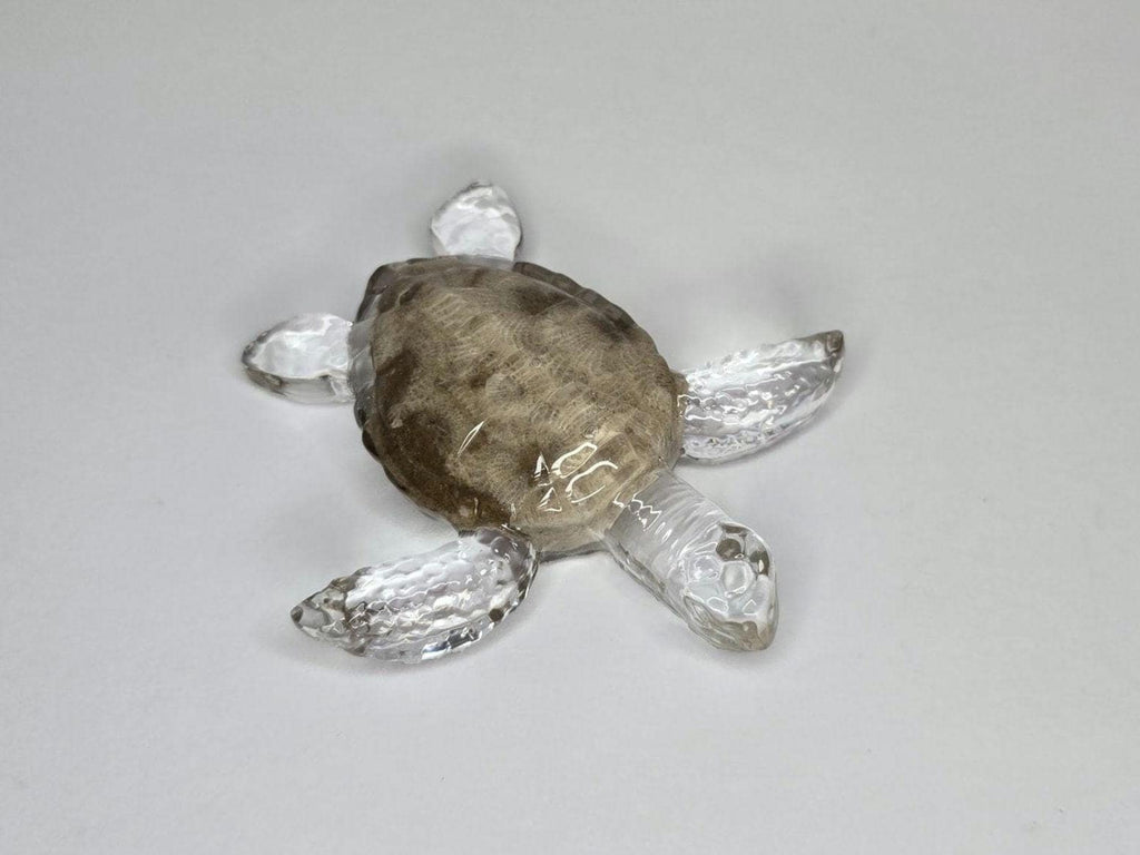 Petoskey Stone Turtle Figurine, Sea Turtle Rock Sculpture, Great Lakes Rocks Gift, Gifts for Rock Hunter, Gift for Turtle Lover