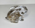 Petoskey Stone Bunny Figurine, Resin Rabbit Sculpture, Great Lakes Rocks Gift, Gift for Rock Hunter, Gift for Bunny Lover