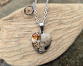 Petoskey Stone Heart Necklace, Rocks collection from Michigan Great Lakes